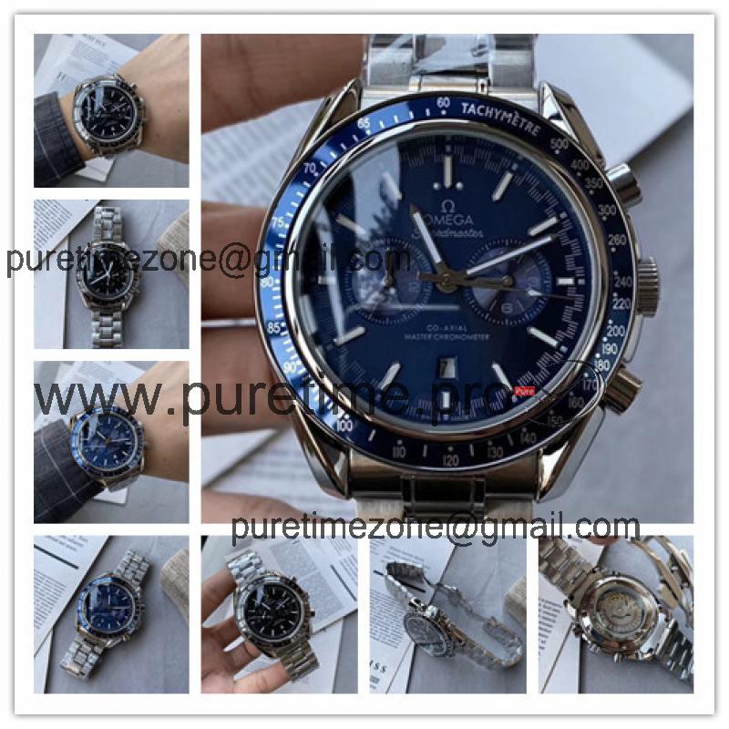 Replica Speedmaster A21j Automatic Movement Mens Watch Blue Dial Stainless Steel E179