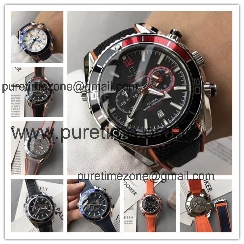 Replica Seamaster Japan Quartz Chronograph Movement Mens Watch Black Dial Nylon Strap A E181