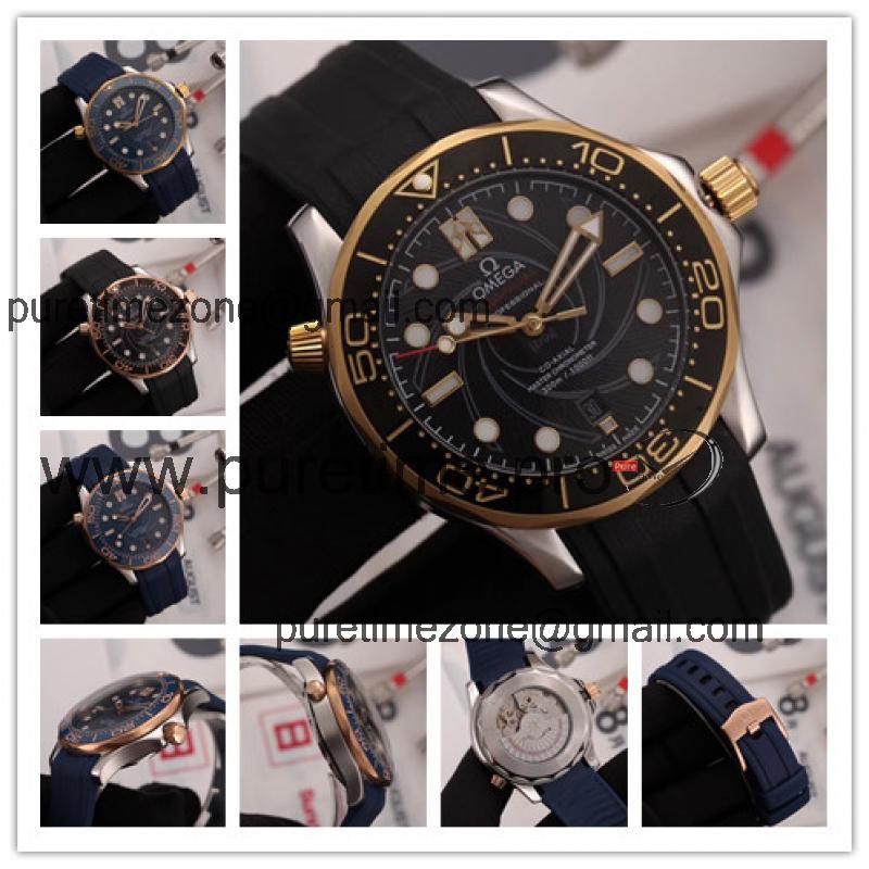 Replica Seamaster A21j Automatic Movement Mens Watch Black Dial Rubber Strap C E216