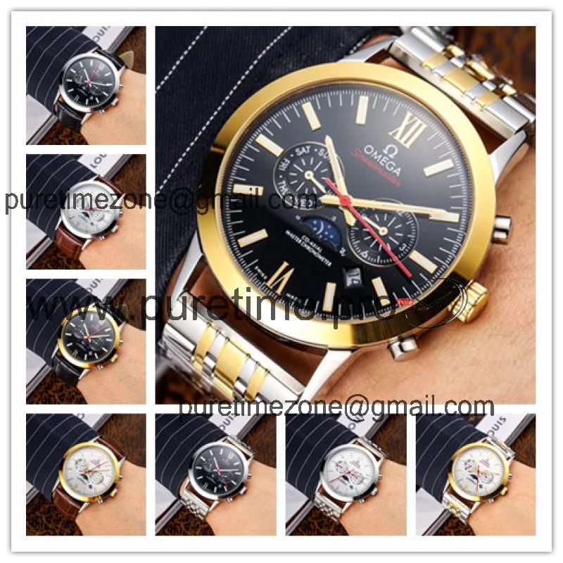 Replica Seamaster A21j Automatic Movement Mens Watch Black Dial Two Tone Yellow Gold E219