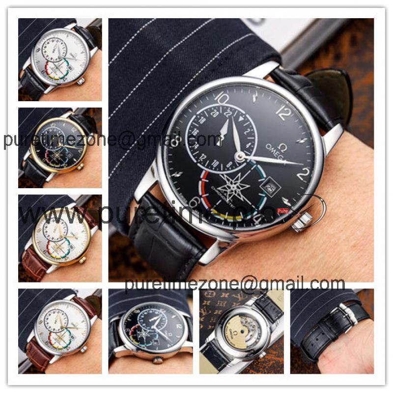 Replica Specialities A21j Automatic Movement Mens Watch Black Dial Leather Strap A E224