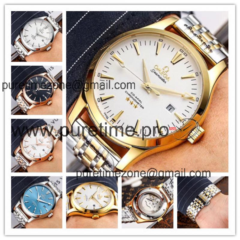 Replica Seamaster A21j Automatic Movement Mens Watch White Dial Two Tone Yellow Gold B E226