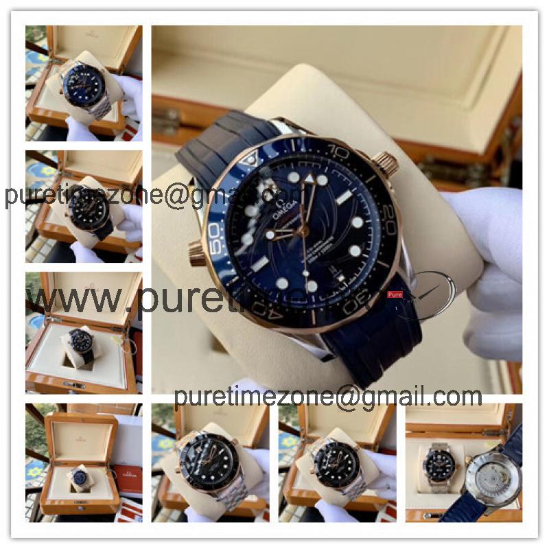 Replica Seamaster A21j Automatic Movement Mens Watch Blue Dial Rubber Strap C E250