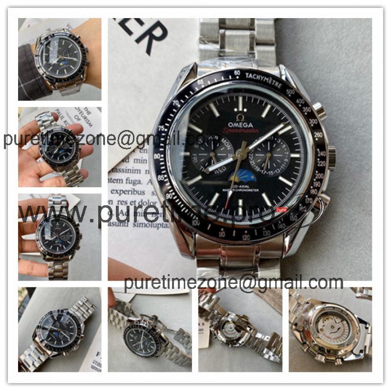 Replica Speedmaster A21j Automatic Movement Mens Watch Black Dial Stainless Steel E260