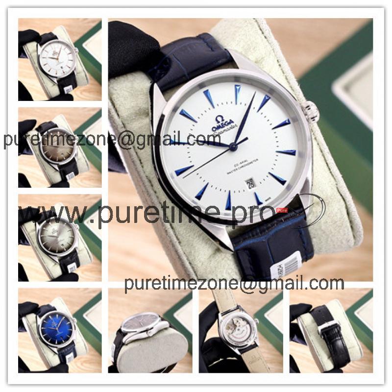 Replica Seamaster A21j Automatic Movement Mens Watch White Dial Leather Strap C E278