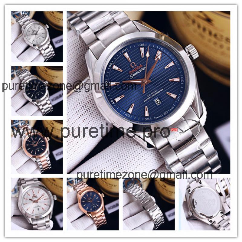 Replica Seamaster Japan Quartz Movement Mens Watch Blue Dial Stainless Steel A E306