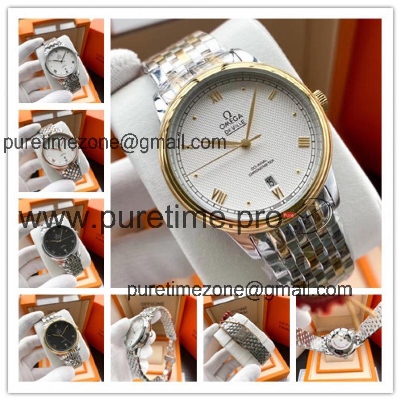 Replica De Ville A21j Automatic Movement Mens Watch White Dial Two Tone Yellow Gold B E336