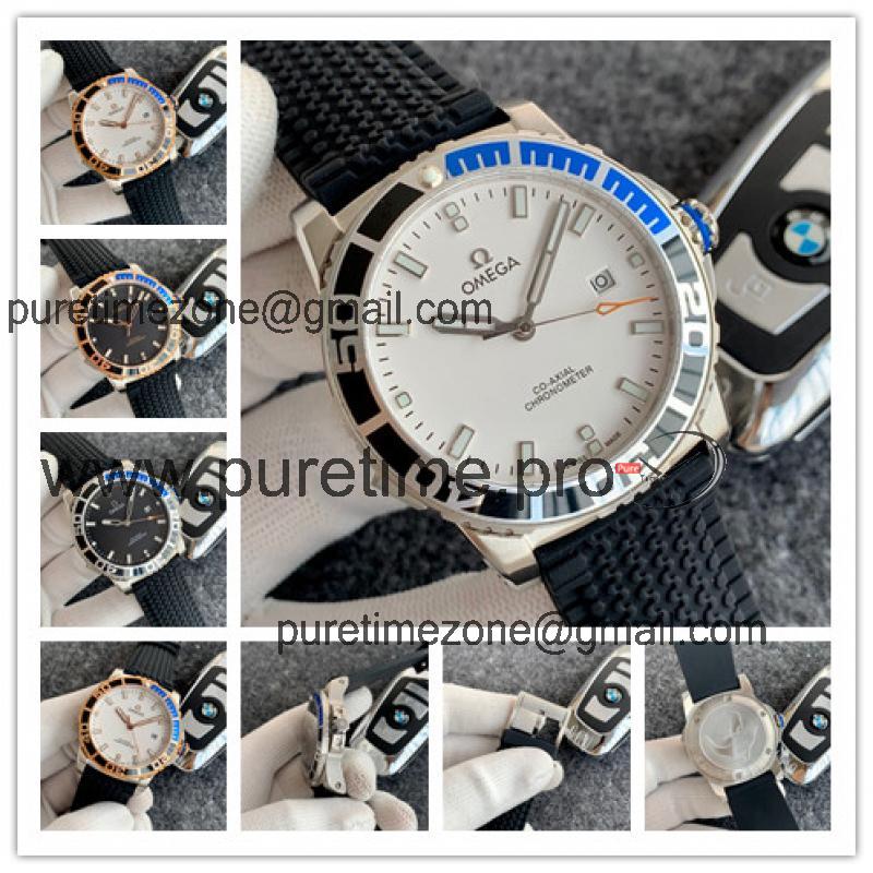 Replica Specialities Japan Miyota 8215 Automatic Movement Mens Watch White Dial Rubber Strap E346