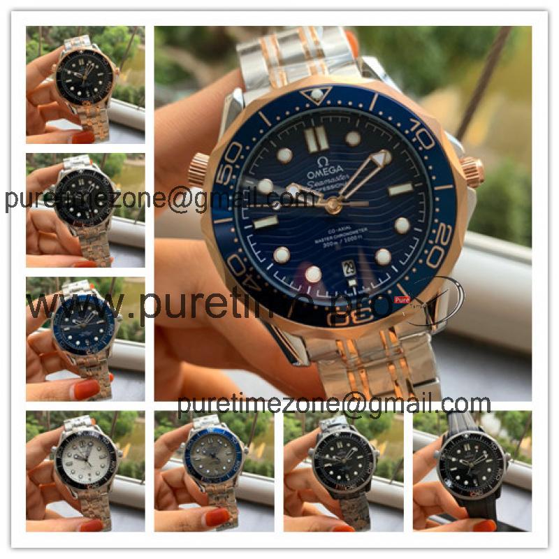 Replica Seamaster A21j Automatic Movement Mens Watch Blue Dial Two Tone Rose Gold E347