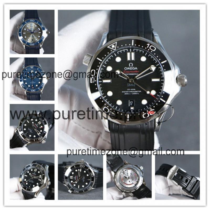 Replica Seamaster 8500 Automatic Movement Mens Watch Black Dial Rubber Strap E366