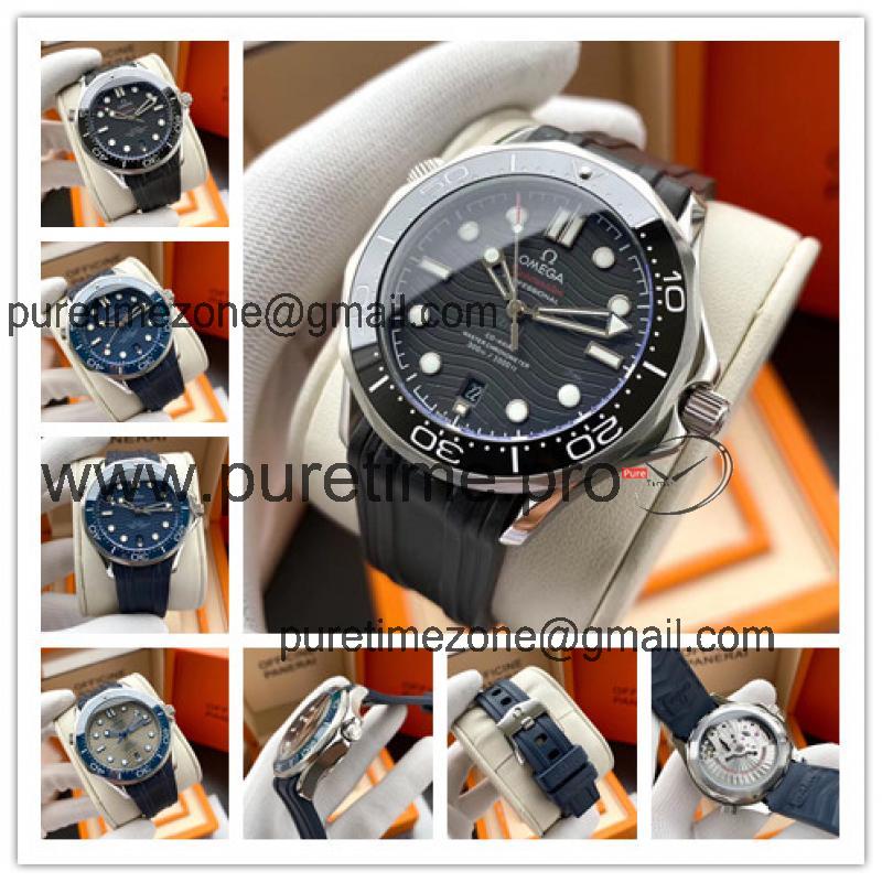 Replica Seamaster 8500 Automatic Movement Mens Watch Black Dial Rubber Strap E372