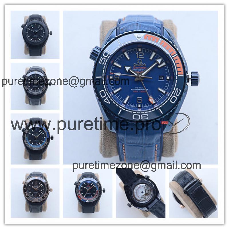 Replica Seamaster A2813 Automatic Movement Mens Watch Blue Dial Leather Strap A E417