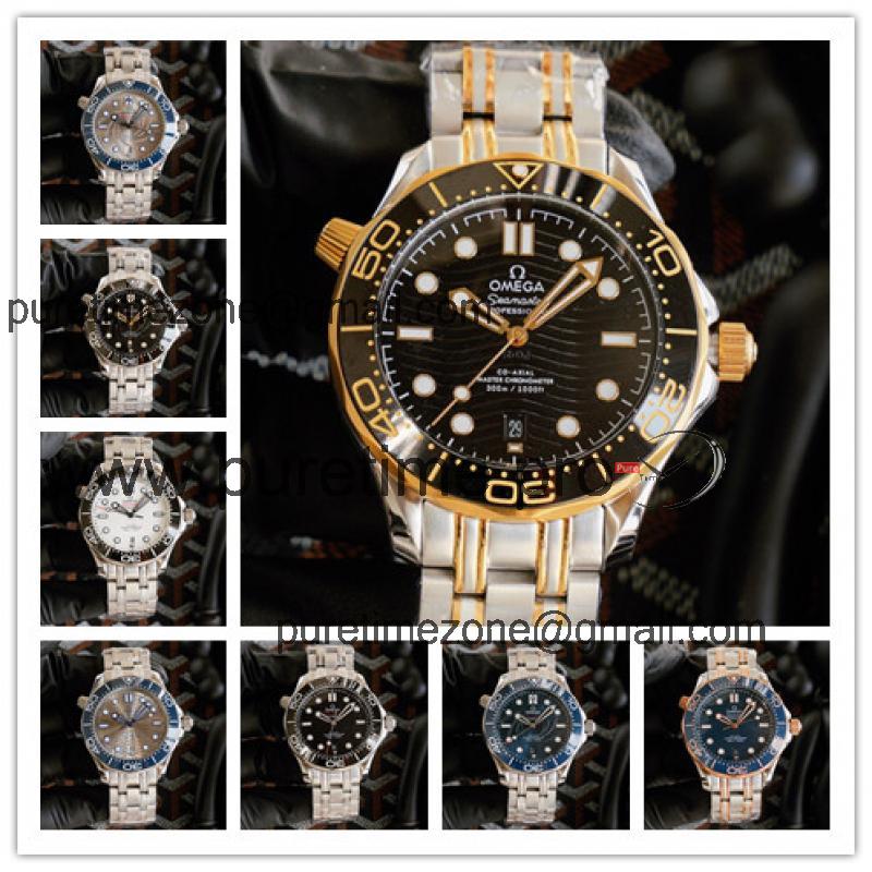 Replica Seamaster A21j Automatic Movement Mens Watch Black Dial Two Tone Yellow Gold E422