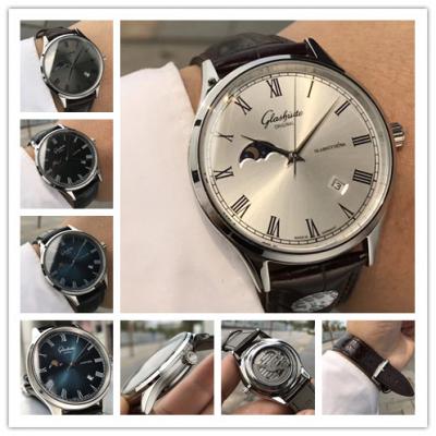 Replica Senator A8217 Automatic Movement Mens Watch Silver Dial Leather Strap E02