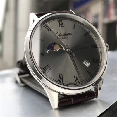 Replica Senator A8217 Automatic Movement Mens Watch Silver Dial Leather Strap E02