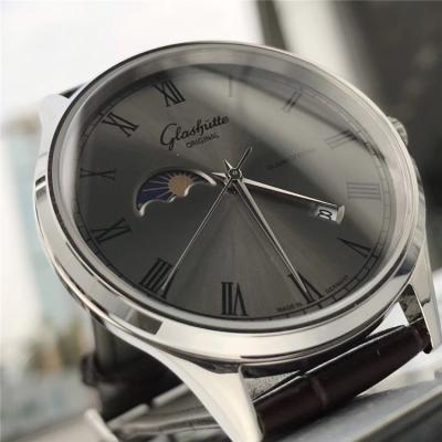 Replica Senator A8217 Automatic Movement Mens Watch Silver Dial Leather Strap E02