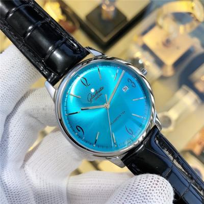 Replica Senator Japan Miyota 8215 Automatic Movement Mens Watch Blue Dial Leather Strap A E04