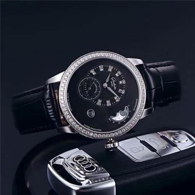 Replica Pano Collection A21j Automatic Movement Mens Watch White Dial Diamonds Case Leather Strap E06