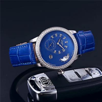 Replica Pano Collection A21j Automatic Movement Mens Watch White Dial Diamonds Case Leather Strap E06