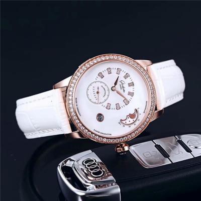 Replica Pano Collection A21j Automatic Movement Mens Watch White Dial Diamonds Case Leather Strap E06