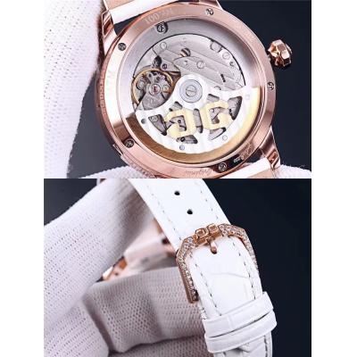 Replica Pano Collection A21j Automatic Movement Mens Watch White Dial Diamonds Case Leather Strap E06