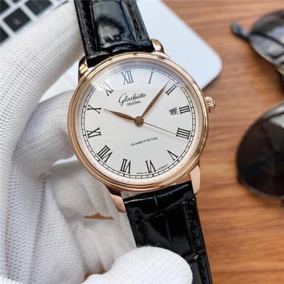 Replica Senator Japan Miyota 8215 Automatic Movement Mens Watch White Dial Leather Strap E08