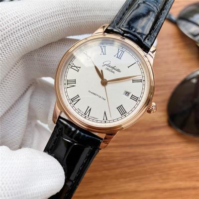 Replica Senator Japan Miyota 8215 Automatic Movement Mens Watch White Dial Leather Strap E08