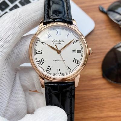 Replica Senator Japan Miyota 8215 Automatic Movement Mens Watch White Dial Leather Strap E08