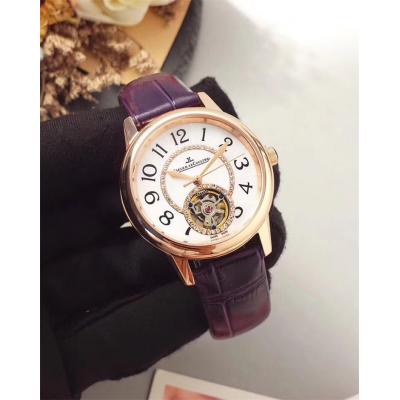 Replica Rendez-vous A21j Automatic Movement Womens Watch White Tourbillon Dial Leather Strap A E27