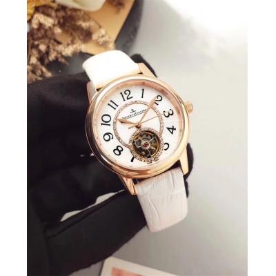 Replica Rendez-vous A21j Automatic Movement Womens Watch White Tourbillon Dial Leather Strap A E27