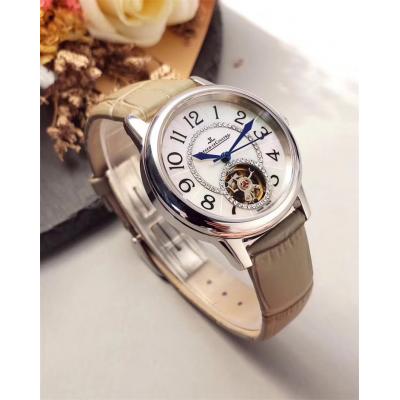 Replica Rendez-vous A21j Automatic Movement Womens Watch White Tourbillon Dial Leather Strap A E27