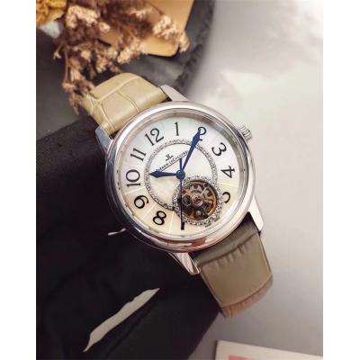 Replica Rendez-vous A21j Automatic Movement Womens Watch White Tourbillon Dial Leather Strap A E27