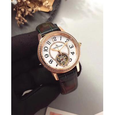 Replica Rendez-vous A21j Automatic Movement Womens Watch White Tourbillon Dial Leather Strap B E27