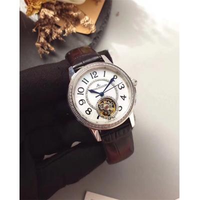 Replica Rendez-vous A21j Automatic Movement Womens Watch White Tourbillon Dial Leather Strap B E27