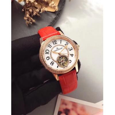 Replica Rendez-vous A21j Automatic Movement Womens Watch White Tourbillon Dial Leather Strap B E27