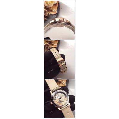 Replica Rendez-vous A21j Automatic Movement Womens Watch White Tourbillon Dial Leather Strap B E27