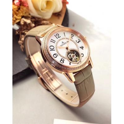 Replica Rendez-vous A21j Automatic Movement Womens Watch White Tourbillon Dial Leather Strap B E27