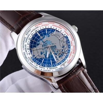 Replica Geophysic A2813 Automatic Movement Mens Watch Geography Dial Leather Strap E29