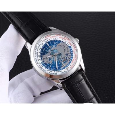 Replica Geophysic A2813 Automatic Movement Mens Watch Geography Dial Leather Strap E29