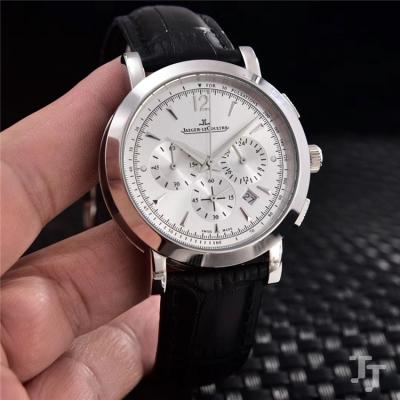 Replica Master Japan Quartz Chronograph Movement Mens Watch White Dial Leather Strap E30