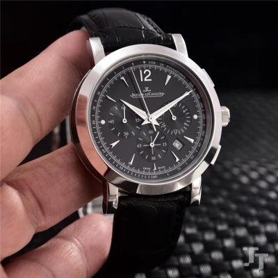 Replica Master Japan Quartz Chronograph Movement Mens Watch White Dial Leather Strap E30