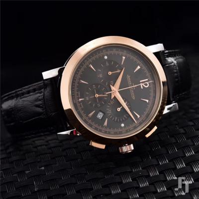 Replica Master Japan Quartz Chronograph Movement Mens Watch White Dial Leather Strap E30