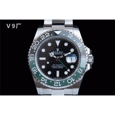 V9F V4 GMT-Master II Sprite A3285 Automatic Mens Watch Black Green Ceramic Bezel 904L OysterSteel Bracelet Best Edition