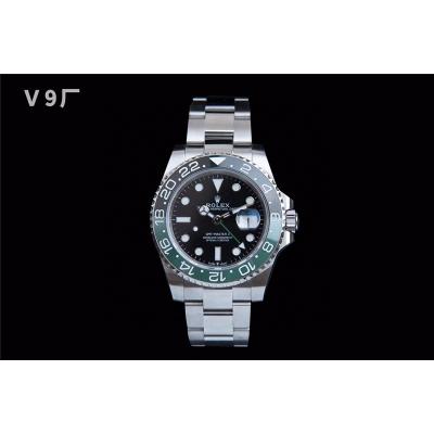 V9F V4 GMT-Master II Sprite A3285 Automatic Mens Watch Black Green Ceramic Bezel 904L OysterSteel Bracelet Best Edition