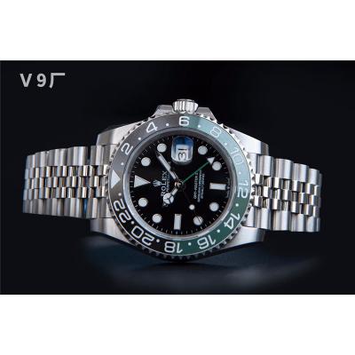 V9F V4 GMT-Master II Sprite A3285 Automatic Mens Watch Black Green Ceramic Bezel 904L Jubilee Steel Bracelet Best Editio