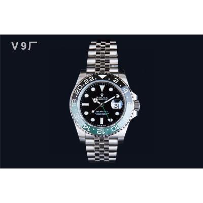 V9F V4 GMT-Master II Sprite A3285 Automatic Mens Watch Black Green Ceramic Bezel 904L Jubilee Steel Bracelet Best Editio