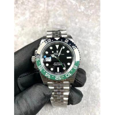 V9F V4 GMT-Master II Sprite A3285 Automatic Mens Watch Black Green Ceramic Bezel 904L Jubilee Steel Bracelet Left Hand