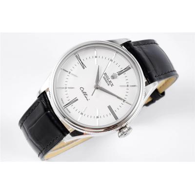 Cellini 50509 Cal A3132 Automatic Mens Watch Best Edition 39mm Steel Case White Dial Black Leather Strap