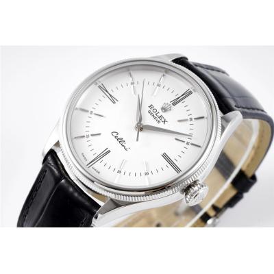 Cellini 50509 Cal A3132 Automatic Mens Watch Best Edition 39mm Steel Case White Dial Black Leather Strap