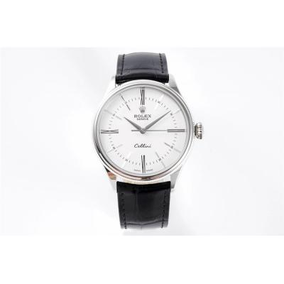 Cellini 50509 Cal A3132 Automatic Mens Watch Best Edition 39mm Steel Case White Dial Black Leather Strap